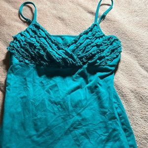 Ruffle turquoise tank top